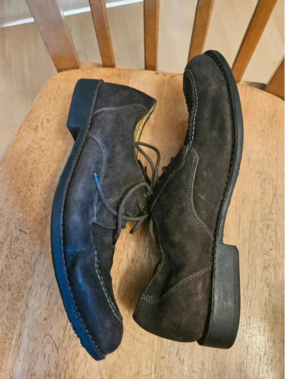 Sandro Men's Black Nubuck Leather Oxford Shoes Comfort Soft Gel Brazil 10.5D
